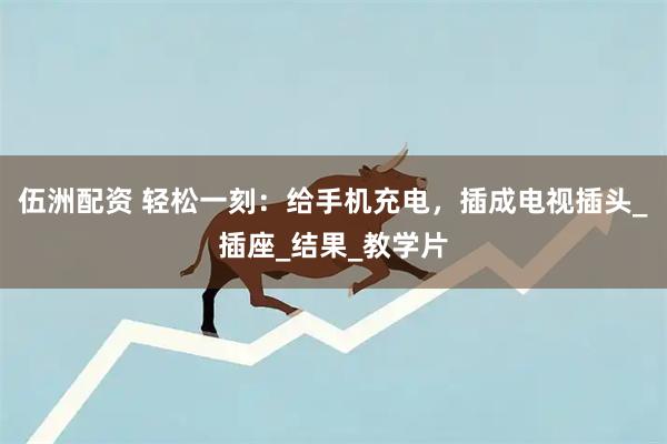 伍洲配资 轻松一刻：给手机充电，插成电视插头_插座_结果_教学片